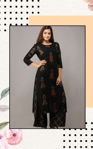 Printed Multicolor Rayon Mandarin Collar A Line Kurti | Passion-Tree-1004 |  Cilory.com